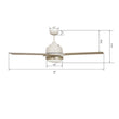 Load image into Gallery viewer, AERYN 52 inch 3 - Blade Best Smart Ceiling Fan with Wall Switch - White/Champagne - LEDMyPlace