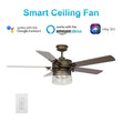 Load image into Gallery viewer, Alexandria 52'' Best Smart Ceiling Fan with wall control, Works with Google Assistant and Amazon Alexa,Siri Shortcut - LEDMyPlace