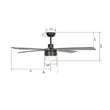 Load image into Gallery viewer, AMALFI 52 inch 4 - Blade best Ceiling Fan with Pull Chain - Black/Black - LEDMyPlace