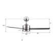 Load image into Gallery viewer, ASCOTT 52 inch 3 - Blade No Light Ceiling Fan with Pull Chain - LEDMyPlace
