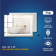 Load image into Gallery viewer, Backlit/Frontlit, Vanity Mirror with Lights, Touch Switch, Anti - Fog, Adjustable 3 - Color Temperature &amp; Remembrance, CRI 90+, LED Mirror for Bathroom, Accord Style - LEDMyPlace