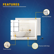 Load image into Gallery viewer, Backlit/Frontlit, Vanity Mirror with Lights, Touch Switch, Anti - Fog, Adjustable 3 - Color Temperature &amp; Remembrance, CRI 90+, LED Mirror for Bathroom, Accord Style - LEDMyPlace