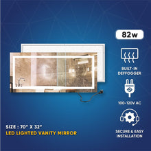 Load image into Gallery viewer, Backlit/Frontlit, Vanity Mirror with Lights, Touch Switch, Anti - Fog, Adjustable 3 - Color Temperature &amp; Remembrance, CRI 90+, LED Mirror for Bathroom, Accord Style - LEDMyPlace