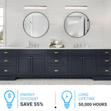 Load image into Gallery viewer, Bathroom Light Fixtures, 4000K (Cool White), Brushed Nickel Finish, For Damp Location,Wall Mount, Vanity Lighting - LEDMyPlace