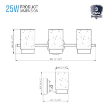 Load image into Gallery viewer, Bathroom Light Fixtures, 4000K, Dimmable, Brushed Nickel Finish, Wall Mount, Damp Location, Vanity Lighting - LEDMyPlace