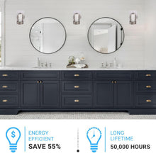 Load image into Gallery viewer, Bathroom Light Fixtures, 4000K, Dimmable, Brushed Nickel Finish, Wall Mount, Damp Location, Vanity Lighting - LEDMyPlace