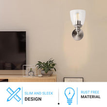 Load image into Gallery viewer, Bell Shape Wall Sconce Lighting Fixture, Brushed Nickel Finish, E26 Base, UL Listed for Dry Location, 3 Years Warranty - LEDMyPlace