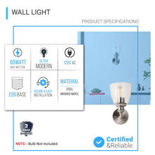 Load image into Gallery viewer, Bell Shape Wall Sconce Lighting Fixture, Brushed Nickel Finish, E26 Base, UL Listed for Dry Location, 3 Years Warranty - LEDMyPlace
