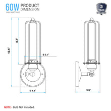 Load image into Gallery viewer, Birdcage Shape Bathroom Light Fixtures, Matte Black Finish, 1 - Light/2 - Light, E26 Base, UL Listed, For Dry Locations, Wall Mount, Bathroom Vanity Lighting - LEDMyPlace