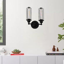 Load image into Gallery viewer, Birdcage Shape Bathroom Light Fixtures, Matte Black Finish, 1 - Light/2 - Light, E26 Base, UL Listed, For Dry Locations, Wall Mount, Bathroom Vanity Lighting - LEDMyPlace