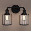 Load image into Gallery viewer, Birdcage Shape Bathroom Light Fixtures, Wall Mount, Matte Black with Clear Glass Shade, 1 - Light/2 - Light/3 - Light, E26 Base, For Damp Locations, Vanity Lighting - LEDMyPlace