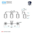 Load image into Gallery viewer, Birdcage Shape Bathroom Light Fixtures, Wall Mount, Matte Black with Clear Glass Shade, 1 - Light/2 - Light/3 - Light, E26 Base, For Damp Locations, Vanity Lighting - LEDMyPlace