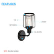 Load image into Gallery viewer, Birdcage Shape Bathroom Light Fixtures, Wall Mount, Matte Black with Clear Glass Shade, 1 - Light/2 - Light/3 - Light, E26 Base, For Damp Locations, Vanity Lighting - LEDMyPlace