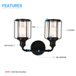 Load image into Gallery viewer, Birdcage Shape Bathroom Light Fixtures, Wall Mount, Matte Black with Clear Glass Shade, 1 - Light/2 - Light/3 - Light, E26 Base, For Damp Locations, Vanity Lighting - LEDMyPlace