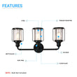 Load image into Gallery viewer, Birdcage Shape Bathroom Light Fixtures, Wall Mount, Matte Black with Clear Glass Shade, 1 - Light/2 - Light/3 - Light, E26 Base, For Damp Locations, Vanity Lighting - LEDMyPlace