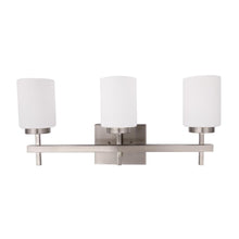 Load image into Gallery viewer, Brushed Nickel Bathroom Light Fixtures with Opal Glass Shades, Wall Mount, 4000K (Cool White), Vanity Lighting, ETL Listed, Cylinder Shape Bath Bar Light - LEDMyPlace