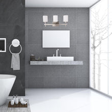 Load image into Gallery viewer, Brushed Nickel Bathroom Light Fixtures with Opal Glass Shades, Wall Mount, 4000K (Cool White), Vanity Lighting, ETL Listed, Cylinder Shape Bath Bar Light - LEDMyPlace