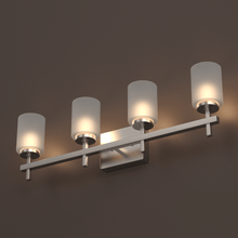 Load image into Gallery viewer, Brushed Nickel Bathroom Light Fixtures with Opal Glass Shades, Wall Mount, 4000K (Cool White), Vanity Lighting, ETL Listed, Cylinder Shape Bath Bar Light - LEDMyPlace