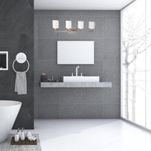Load image into Gallery viewer, Brushed Nickel Bathroom Light Fixtures with Opal Glass Shades, Wall Mount, 4000K (Cool White), Vanity Lighting, ETL Listed, Cylinder Shape Bath Bar Light - LEDMyPlace
