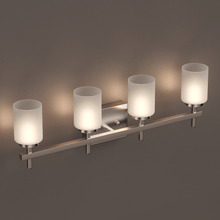 Load image into Gallery viewer, Brushed Nickel Bathroom Light Fixtures with Opal Glass Shades, Wall Mount, 4000K (Cool White), Vanity Lighting, ETL Listed, Cylinder Shape Bath Bar Light