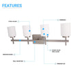 Load image into Gallery viewer, Brushed Nickel Bathroom Light Fixtures with Opal Glass Shades, Wall Mount, 4000K (Cool White), Vanity Lighting, ETL Listed, Cylinder Shape Bath Bar Light - LEDMyPlace