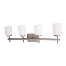 Load image into Gallery viewer, Brushed Nickel Bathroom Light Fixtures with Opal Glass Shades, Wall Mount, 4000K (Cool White), Vanity Lighting, ETL Listed, Cylinder Shape Bath Bar Light - LEDMyPlace