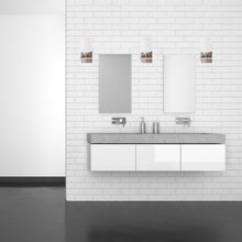 Load image into Gallery viewer, Brushed Nickel Bathroom Light Fixtures with Opal Glass Shades, Wall Mount, 4000K (Cool White), Vanity Lighting, ETL Listed, Cylinder Shape Bath Bar Light - LEDMyPlace