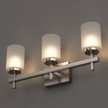 Load image into Gallery viewer, Brushed Nickel Bathroom Light Fixtures with Opal Glass Shades, Wall Mount, 4000K (Cool White), Vanity Lighting, ETL Listed, Cylinder Shape Bath Bar Light - LEDMyPlace