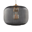 Load image into Gallery viewer, Circulus Chrome Gray Ribbed Glass Indoor &amp; Outdoor Best Pendant Light - LEDMyPlace