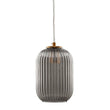 Load image into Gallery viewer, Circulus Chrome Gray Ribbed Glass Indoor &amp; Outdoor Best Pendant Light - LEDMyPlace