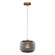 Load image into Gallery viewer, Circulus Chrome Gray Ribbed Glass Indoor &amp; Outdoor Best Pendant Light - LEDMyPlace