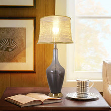 Load image into Gallery viewer, Clavel Translucent Glass Best Table Lamp 31 Inch - Gray Ombre/Golden Yarn Shade (Set of 2) - LEDMyPlace