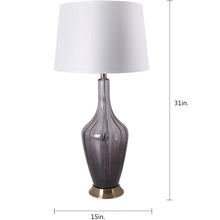 Load image into Gallery viewer, Clavel Translucent Glass Best Table Lamp 31 Inch - Gray Ombre/Golden Yarn Shade (Set of 2) - LEDMyPlace