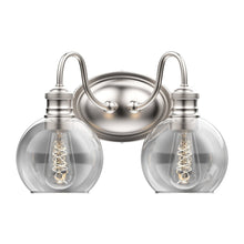 Load image into Gallery viewer, Clear Glass Bathroom Light Fixtures, Wall Mount, 2 - Head/3 - Head, E26 Base Brushed Nickel Finish, Vanity Lighting - LEDMyPlace