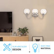 Load image into Gallery viewer, Clear Glass Bathroom Light Fixtures, Wall Mount, 2 - Head/3 - Head, E26 Base Brushed Nickel Finish, Vanity Lighting - LEDMyPlace