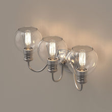 Load image into Gallery viewer, Clear Glass Bathroom Light Fixtures, Wall Mount, 2 - Head/3 - Head, E26 Base Brushed Nickel Finish, Vanity Lighting - LEDMyPlace