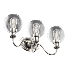 Load image into Gallery viewer, Clear Glass Bathroom Light Fixtures, Wall Mount, 2 - Head/3 - Head, E26 Base Brushed Nickel Finish, Vanity Lighting - LEDMyPlace