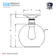 Load image into Gallery viewer, Clear Glass Dome Shape Semi Flush Mount Ceiling Lights, Brushed Nickel Finish, E26 Base, Ceiling Mounting, UL Listed for Damp Location - LEDMyPlace