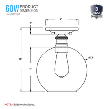 Load image into Gallery viewer, Clear Glass Dome Shape Semi Flush Mount Ceiling Lights, Brushed Nickel Finish, E26 Base, Ceiling Mounting, UL Listed for Damp Location - LEDMyPlace