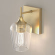 Load image into Gallery viewer, Clear Glass Shade Bathroom Light Fixtures, Bell Shape with Brass Gold Finish Vanity Lighting, E26 Base, UL Listed for Damp Location, Bathroom Wall Sconces - LEDMyPlace
