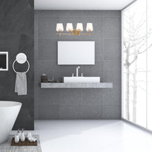 Load image into Gallery viewer, Clear Glass Shade Bathroom Light Fixtures, Bell Shape with Brass Gold Finish Vanity Lighting, E26 Base, UL Listed for Damp Location, Bathroom Wall Sconces - LEDMyPlace