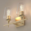 Load image into Gallery viewer, Clear Glass Shade Bathroom Light Fixtures, Bell Shape with Brass Gold Finish Vanity Lighting, E26 Base, UL Listed for Damp Location, Bathroom Wall Sconces - LEDMyPlace