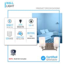 Load image into Gallery viewer, Cylinder Shape Bathroom Light Fixtures with Frosted Glass Shades, 2 - Light/3 - Light/4 - Light, Wall Mount, Vanity Lighting - LEDMyPlace