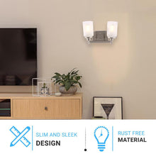 Load image into Gallery viewer, Cylinder Shape Bathroom Light Fixtures with Frosted Glass Shades, 2 - Light/3 - Light/4 - Light, Wall Mount, Vanity Lighting - LEDMyPlace