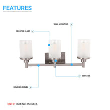 Load image into Gallery viewer, Cylinder Shape Bathroom Light Fixtures with Frosted Glass Shades, 2 - Light/3 - Light/4 - Light, Wall Mount, Vanity Lighting - LEDMyPlace