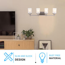 Load image into Gallery viewer, Cylinder Shape Bathroom Light Fixtures with Frosted Glass Shades, 2 - Light/3 - Light/4 - Light, Wall Mount, Vanity Lighting - LEDMyPlace