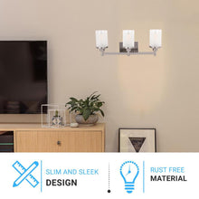 Load image into Gallery viewer, Cylinder Shape Bathroom Light Fixtures with Frosted Glass Shades, 2 - Light/3 - Light/4 - Light, Wall Mount, Vanity Lighting - LEDMyPlace