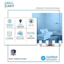 Load image into Gallery viewer, Cylinder Shape Bathroom Light Fixtures with Frosted Glass Shades, 2 - Light/3 - Light/4 - Light, Wall Mount, Vanity Lighting - LEDMyPlace