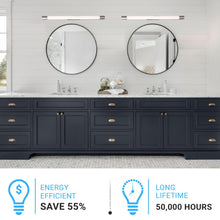 Load image into Gallery viewer, Cylinder Shape Integrated LED Bath Bar Light, 18.5 Inch/27.5 Inch, 4000K (Cool White), Dimmable, ETL Listed, Bathroom Vanity Lighting - LEDMyPlace