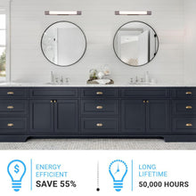 Load image into Gallery viewer, Cylinder Shape Integrated LED Bath Bar Light, 18.5 Inch/27.5 Inch, 4000K (Cool White), Dimmable, ETL Listed, Bathroom Vanity Lighting - LEDMyPlace